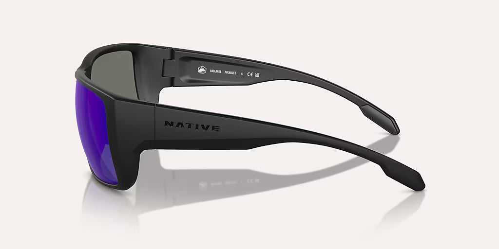 Badlands Matte Black w/ Blue Reflex Polarized