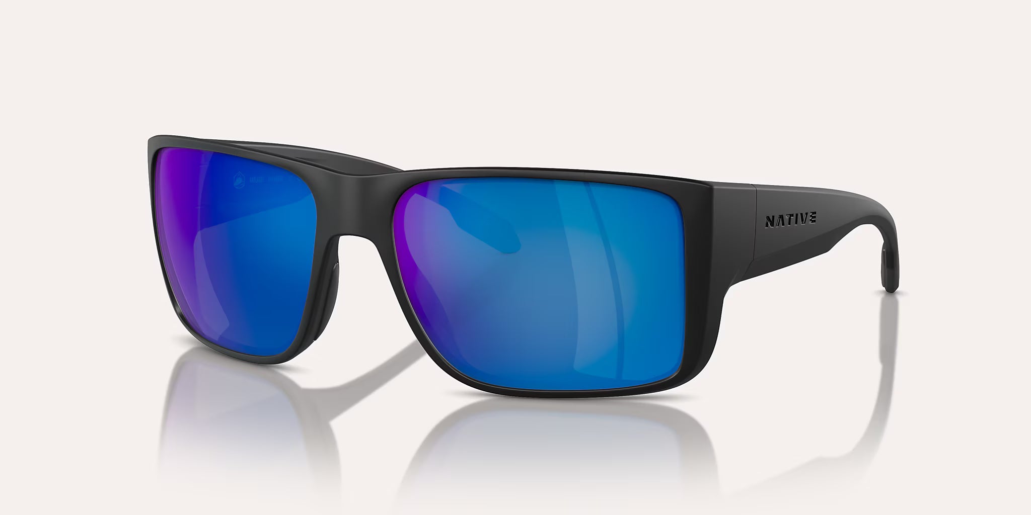 Badlands Matte Black w/ Blue Reflex Polarized