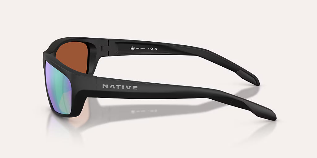 Craggy Matte Black w/ Green Reflex Polarized