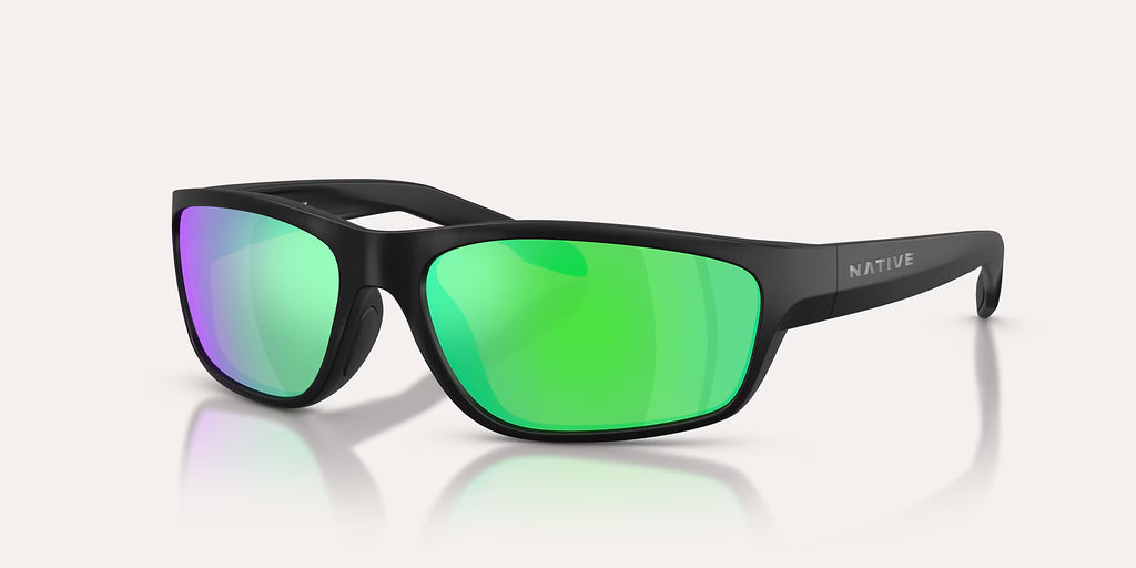 Craggy Matte Black w/ Green Reflex Polarized