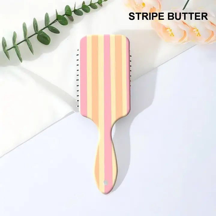 Detangle Paddle Brush - Stripe Butter