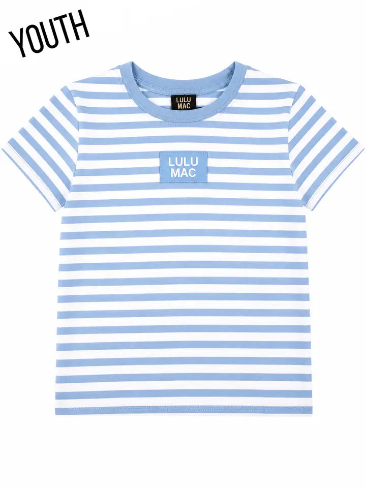 Kids Stripe Babydoll Top - Light Blue