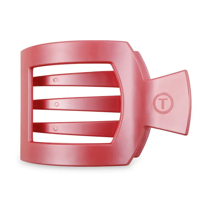 Medium Square Flat Hair Clip - Calming Coral