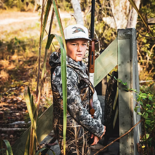 Youth Mottled Canvas Camo Bill Hat