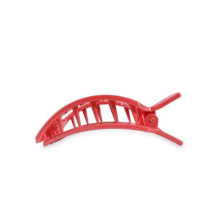 Medium Square Flat Hair Clip - Calming Coral