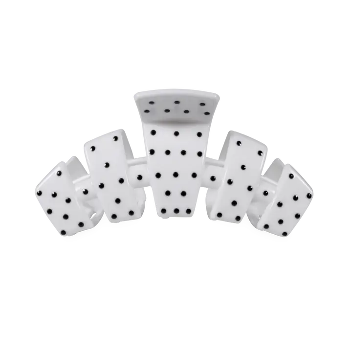 Classic White Polka Dot Party Medium Claw Clip