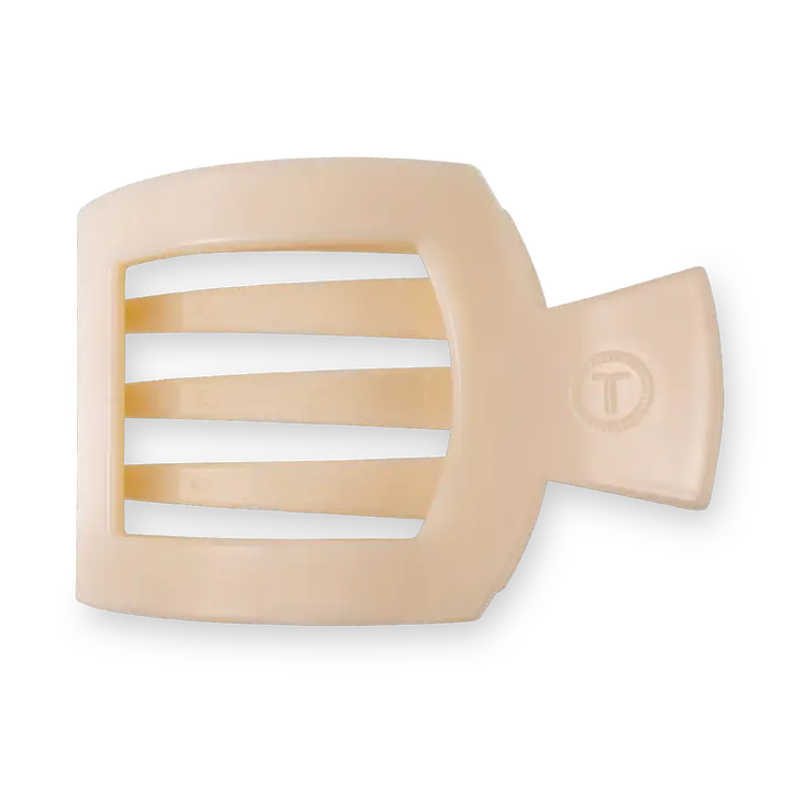 Medium Square Flat Hair Clip - Almond Beige