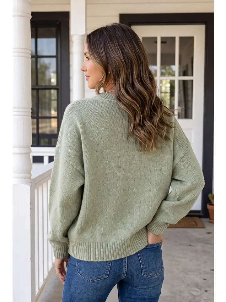 Las Mallard Duck Knit Sweatshirt - Green