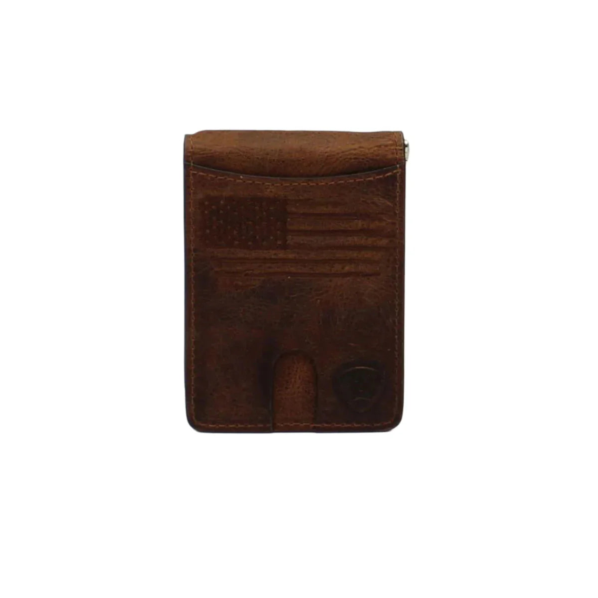 Brown Money Clip Bifold USA Flag Wallet