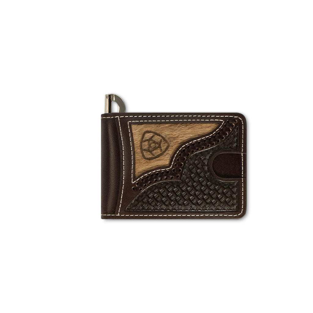 Calf Hair Overlay Money Clip Wallet