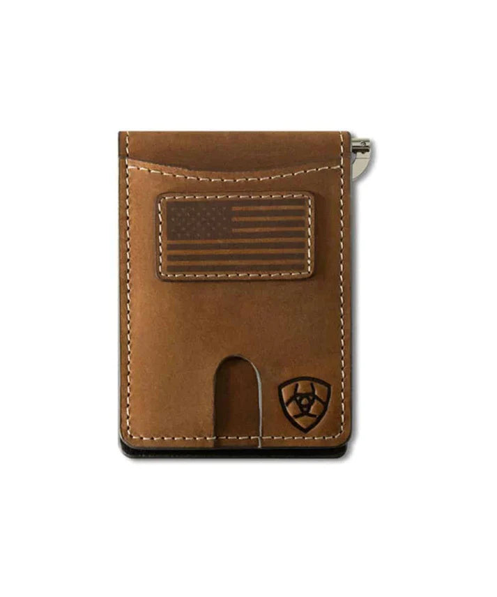 Flag Patch Bifold Money Clip Wallet