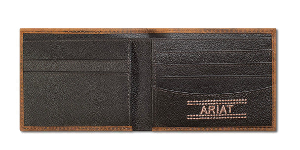 Brown Large Basketweave Bifold Wallet