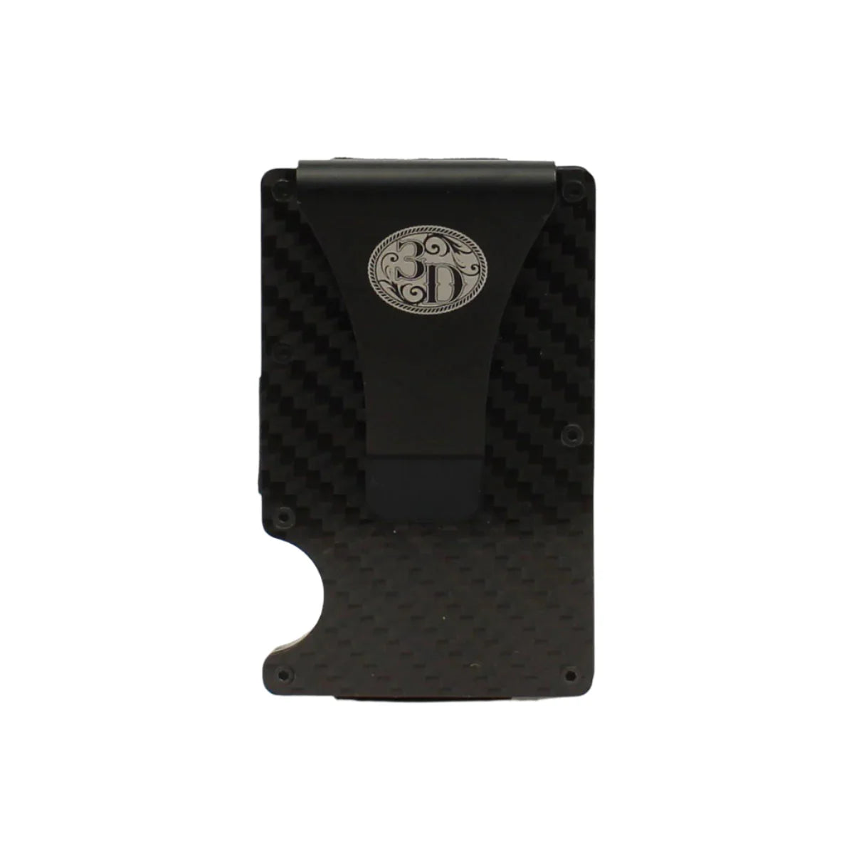 3D Black Carbon Fiber Smart Wallet