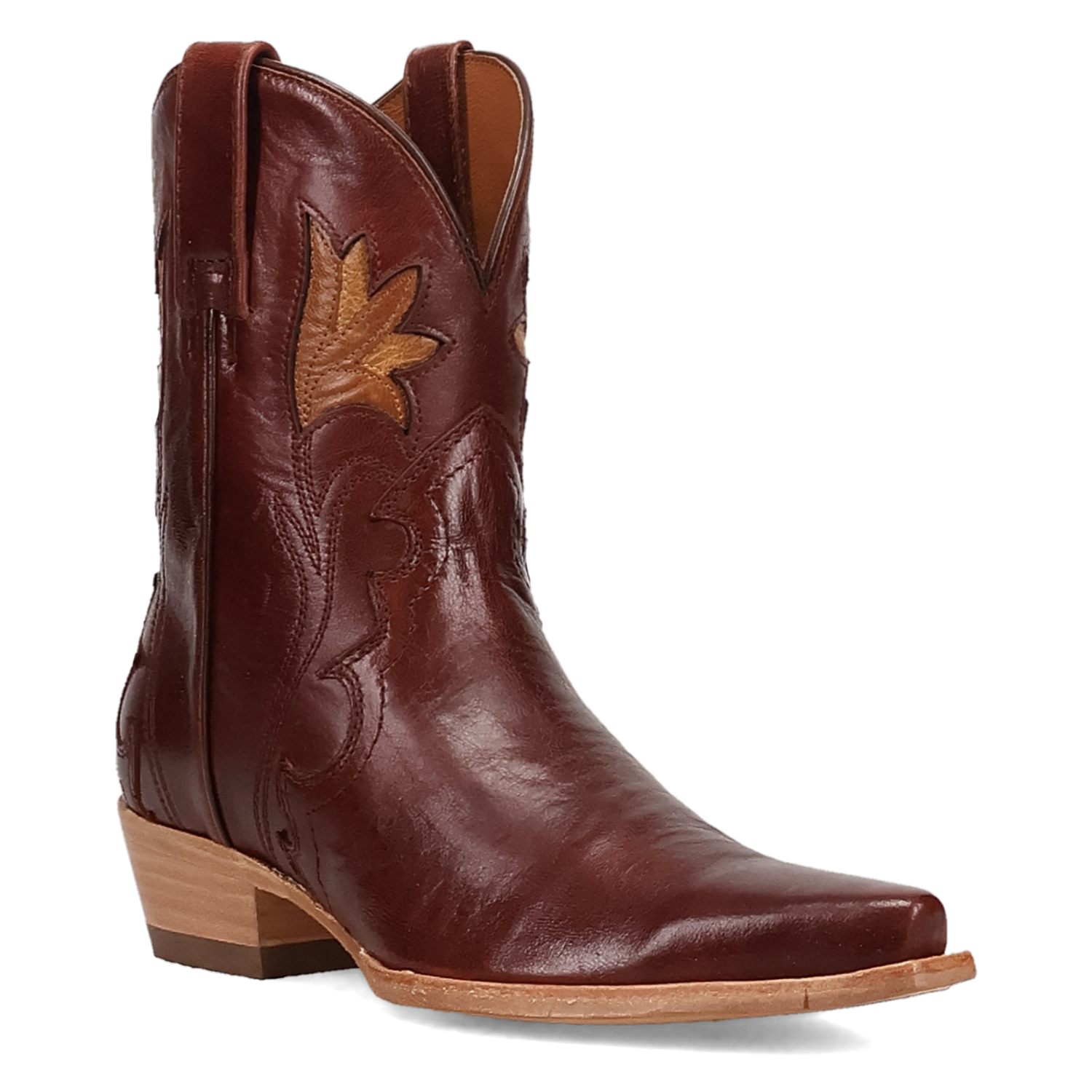 Saffron Leather Womens Bootie - Briar