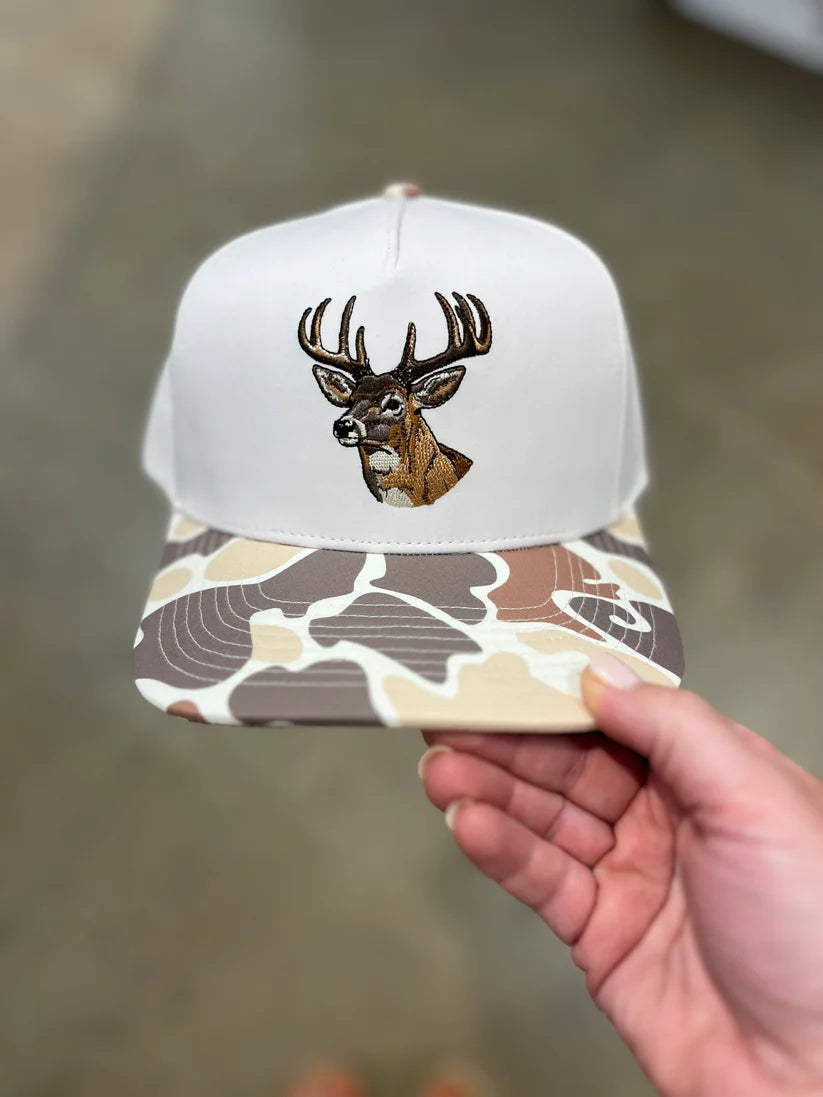 Deer Embroidered Camo Hat