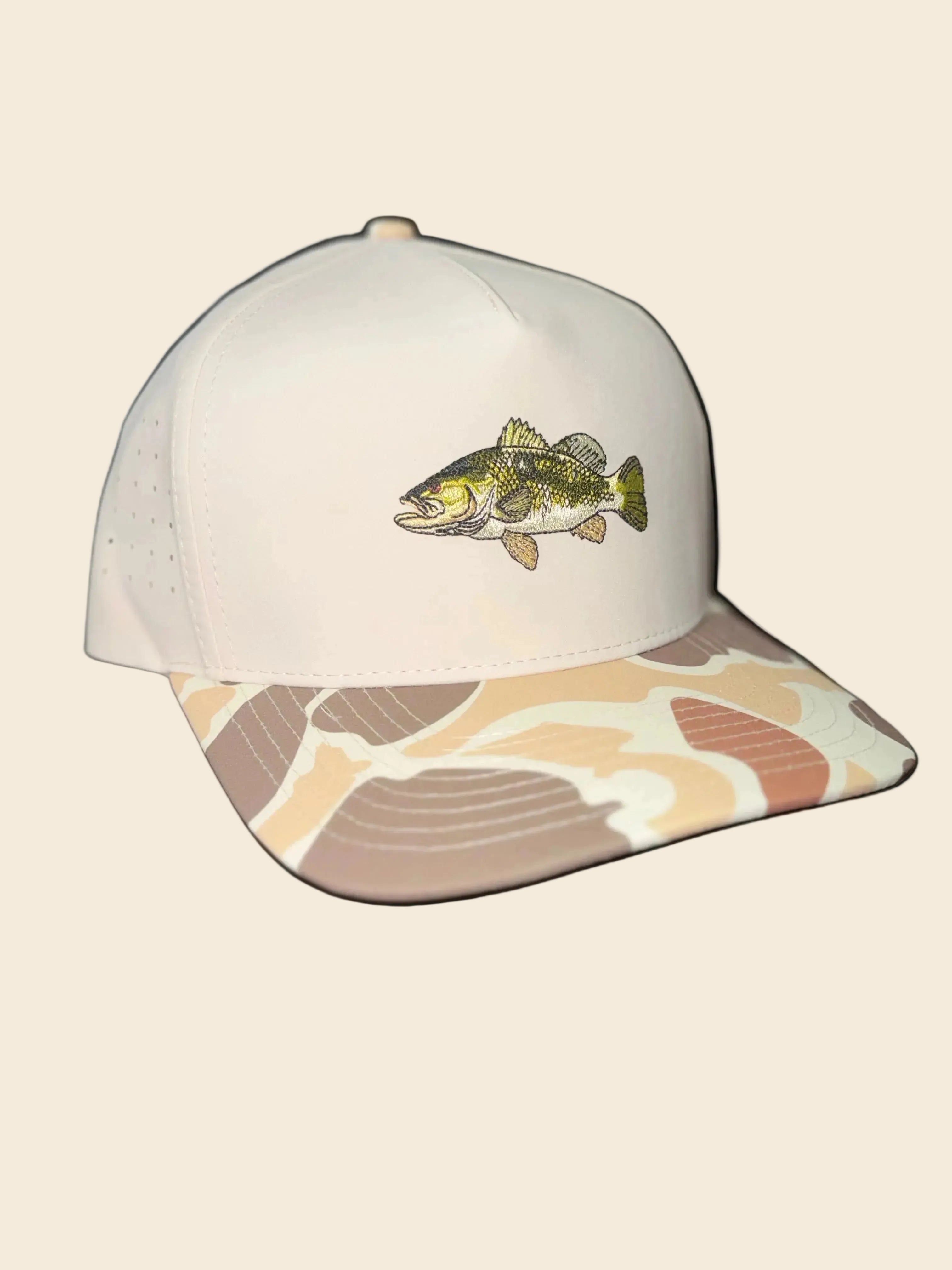 Fish Embroidered Camo Hat