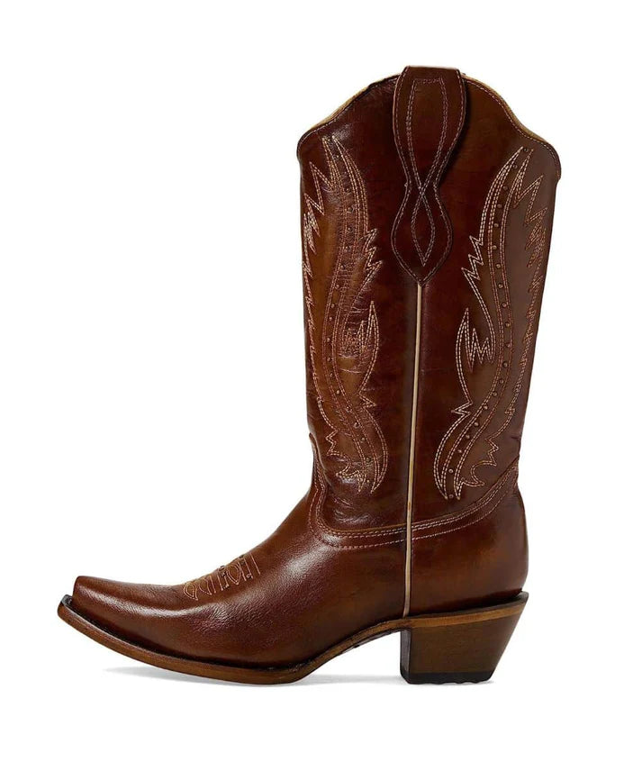Women's Brown Studded Snip Toe Boot