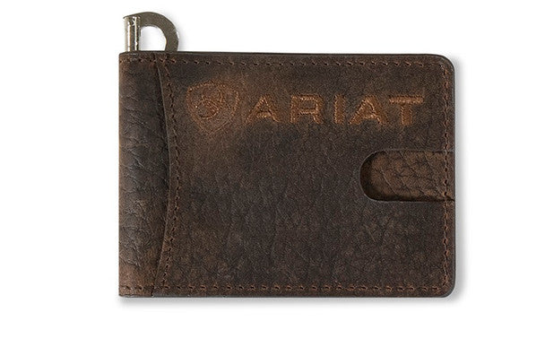 Brown Bullhide Leather Money Clip Wallet