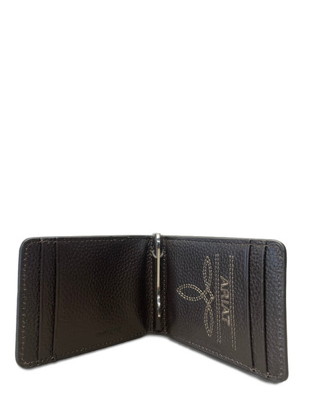 Brown Bullhide Leather Money Clip Wallet