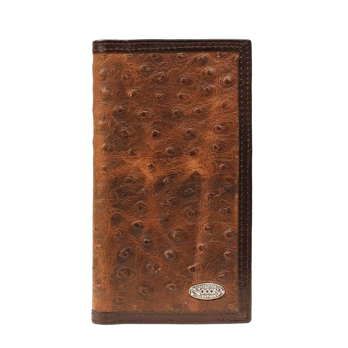 Nocona Ostrich Print Leather Rodeo Wallet