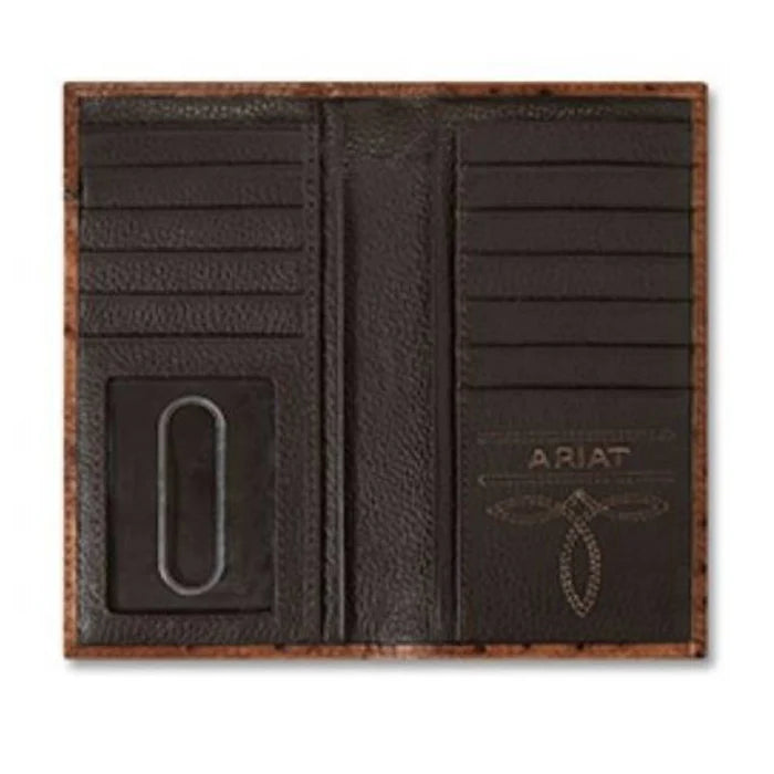 Floral Embossed Ostrich Print Rodeo Wallet