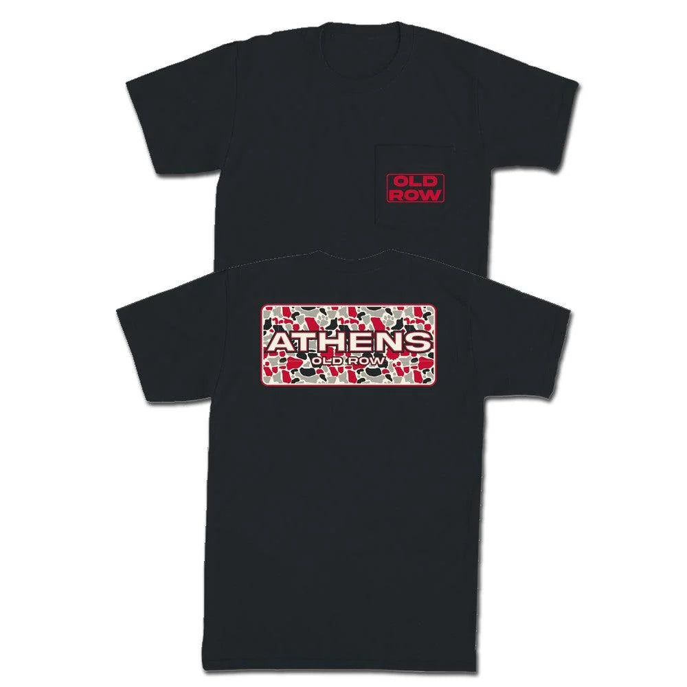 Athens Camo Pocket Tee - Black