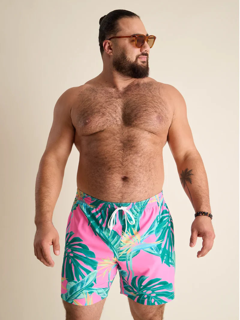 The Birds of Paradise 5.5” Lined Swim Trunk