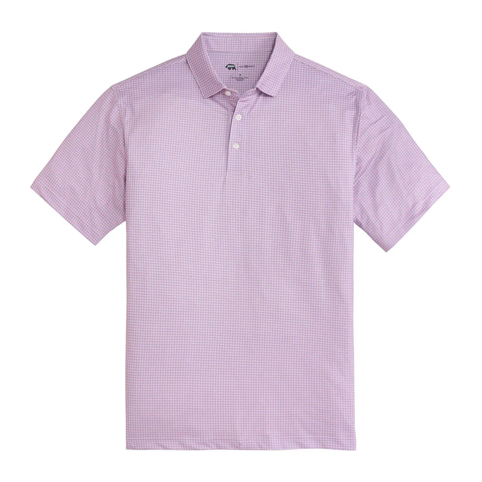 League Printed Performance Polo - Powder Pink