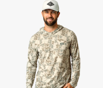 Ocean Bound Hooded Performance Shirt - Sand Grouper Camo