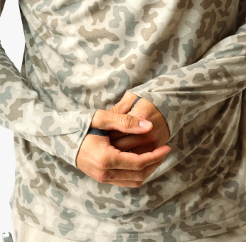Ocean Bound Hooded Performance Shirt - Sand Grouper Camo