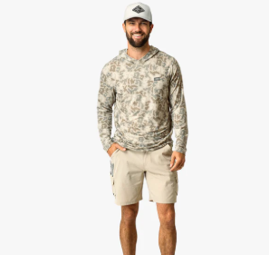 Ocean Bound Hooded Performance Shirt - Sand Grouper Camo