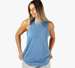 Women's Ocean Bound Performance Tank - Captains Blue Heather