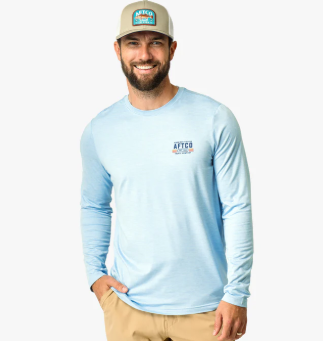 License Plate LS Sun Protection Shirt - Airy Blue Heather