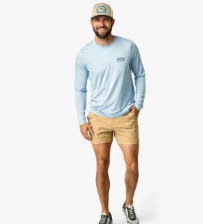 License Plate LS Sun Protection Shirt - Airy Blue Heather