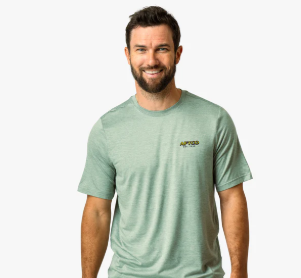 Greetings SS Sun Protection Shirt - Bay Leaf Heather