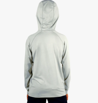 Youth Samurai Hood Performance LS Shirt - Oyster Gray Heather