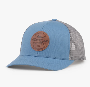 Lemonade Leather Trucker Hat - Slate Blue