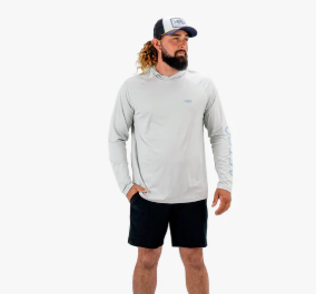 Samurai Sun Protection Hoodie Shirt - Oyster Gray Heather