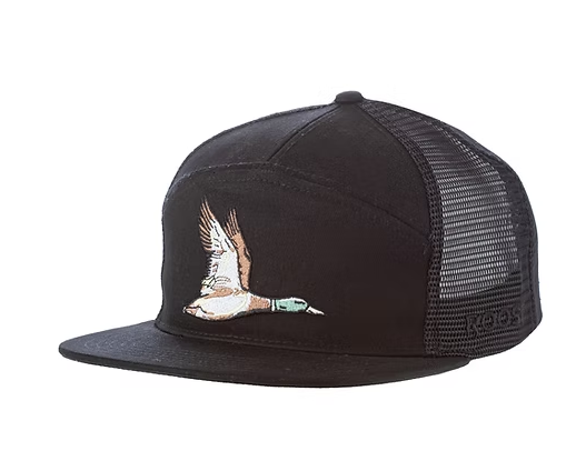 Roost Black 7 Panel Duck Hat - Black