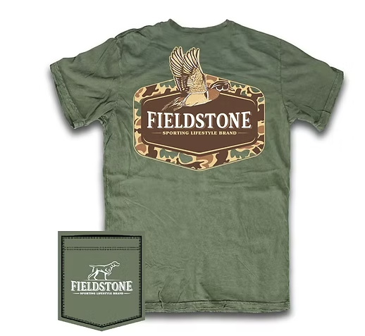 SS Camo Wood Duck Tee - Moss