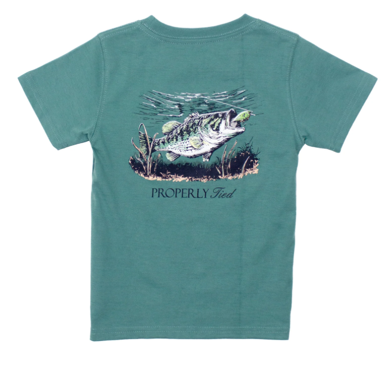 Boys Set The Hook SS Marine Green