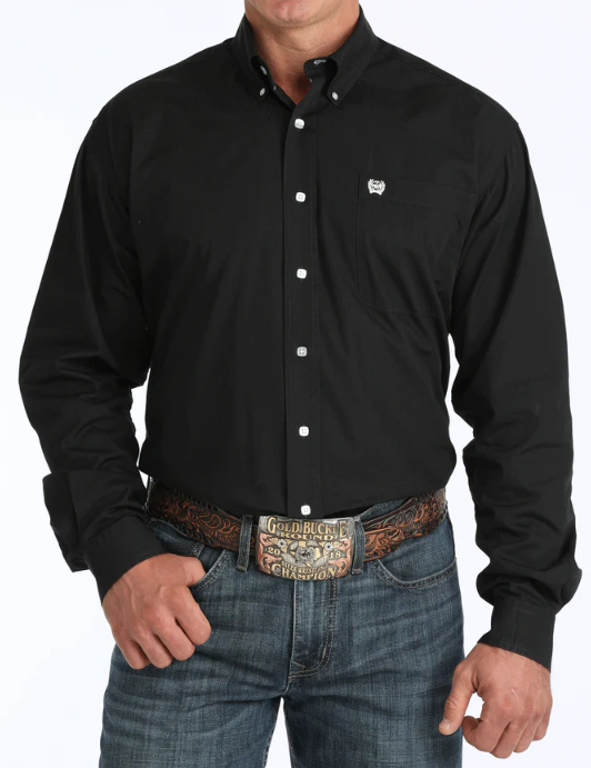 Men's Solid Classic Fit Button-Down Western Shirt