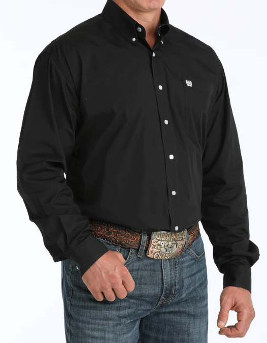 Men's Solid Classic Fit Button-Down Western Shirt