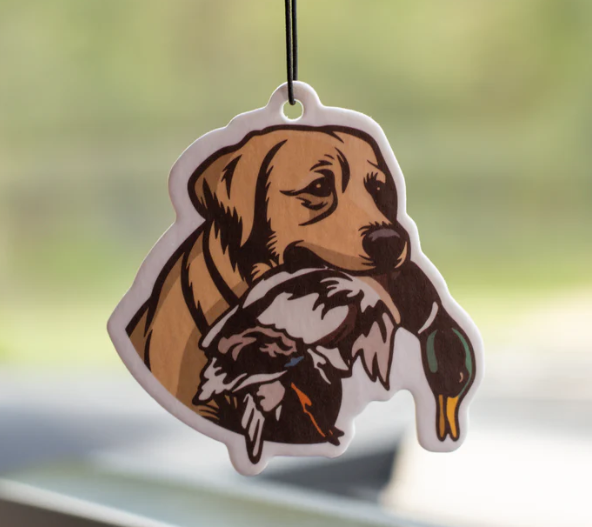 Yellow Lab air freshener - Forest Rain