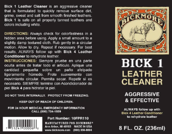 Bick 1 Leather Cleaner - 8oz