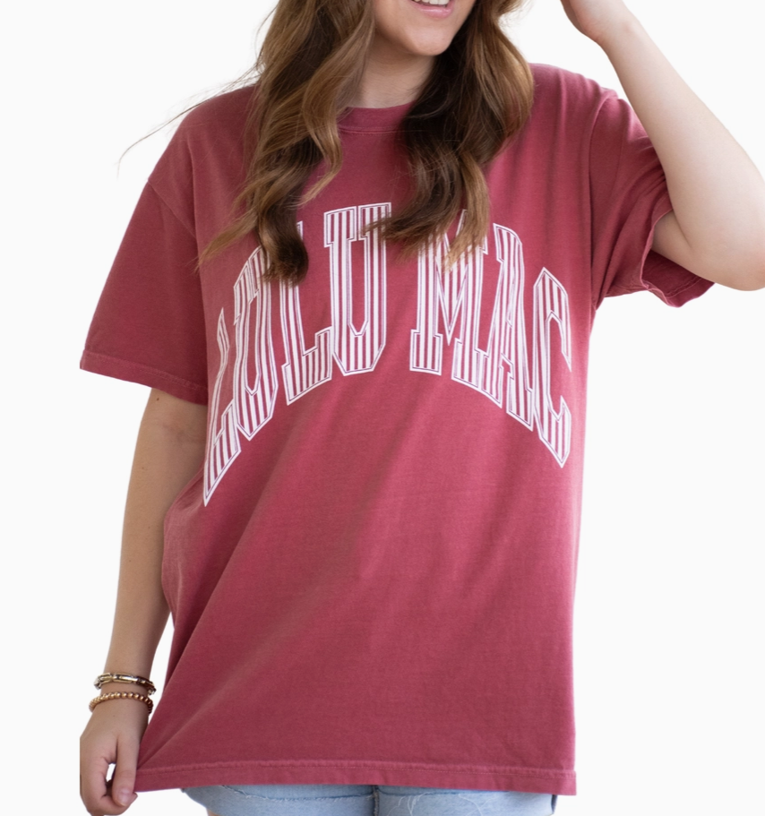 LuluMac Stripe Comfort Tee - Crimson