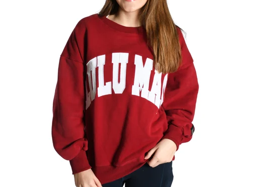 Lulu Mac Crewneck - Crimson/White