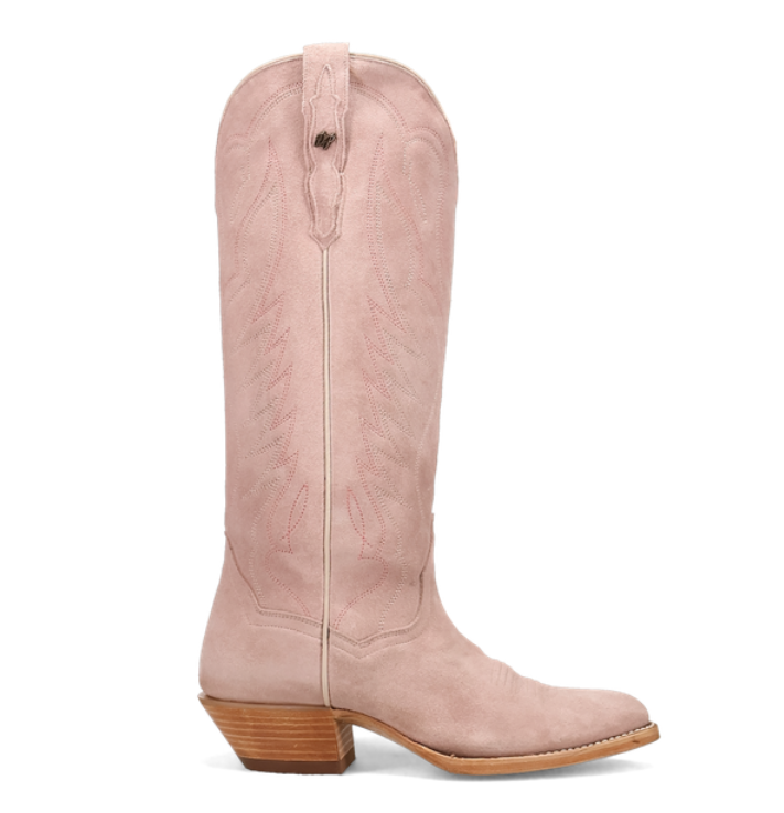 Neon Prairie Suede Leather Boot - Light Pink
