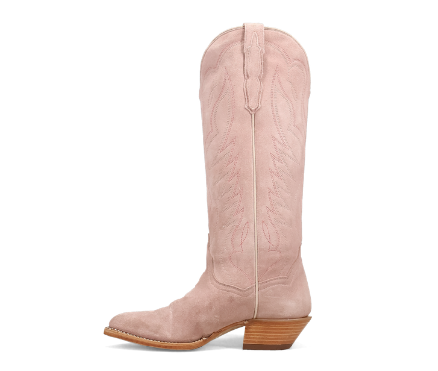 Neon Prairie Suede Leather Boot - Light Pink