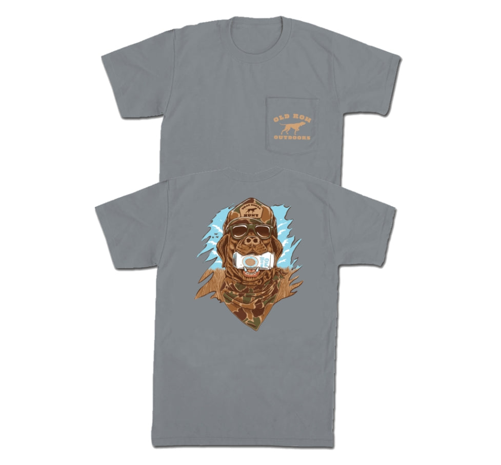 GBC Retro Can Camo Pocket Tee - Granite